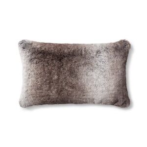 Threshold Oblong Faux Fur Rectangular  Throw Pillow Neutral